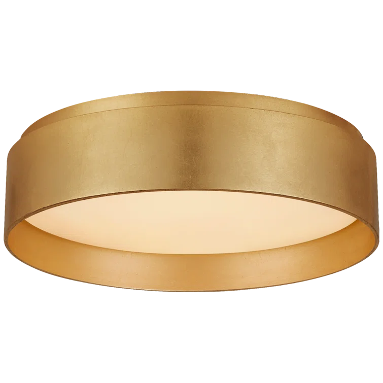 Shaw Contemporary Gold & White Glass LED Flush Mount