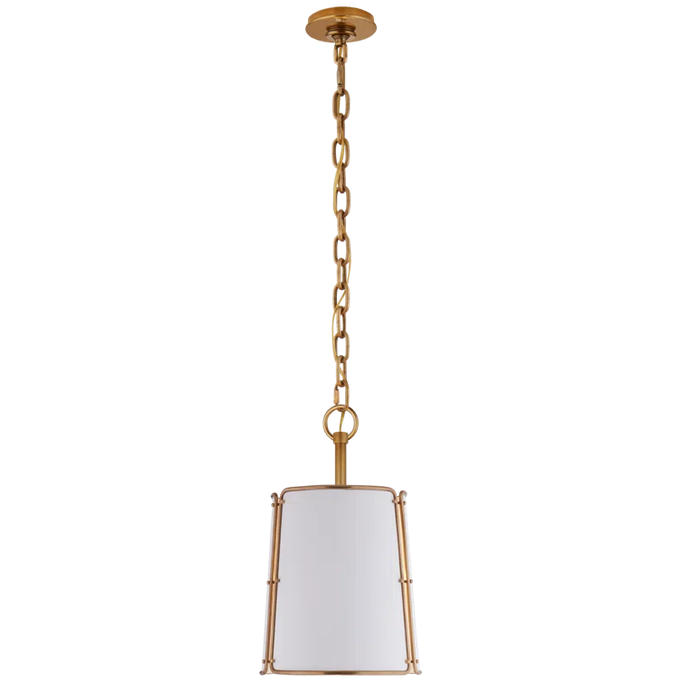 Elegant Hastings 18" Brass & Crystal Drum Pendant with Polished Nickel Accents