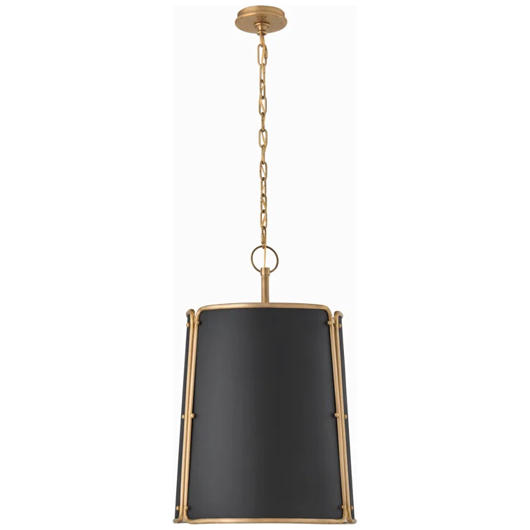Hastings Hand-Rubbed Antique Brass & Black 3-Light Pendant