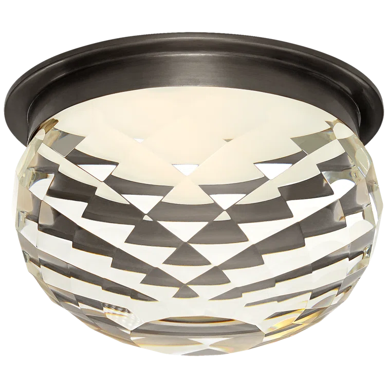 Hillam Elegance Bronze and Crystal 5.5" LED Flush Mount Light