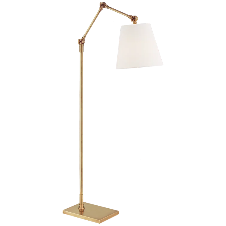 Edison Adjustable 50'' Outdoor Floor Lamp in Hand-Rubbed Antique Brass