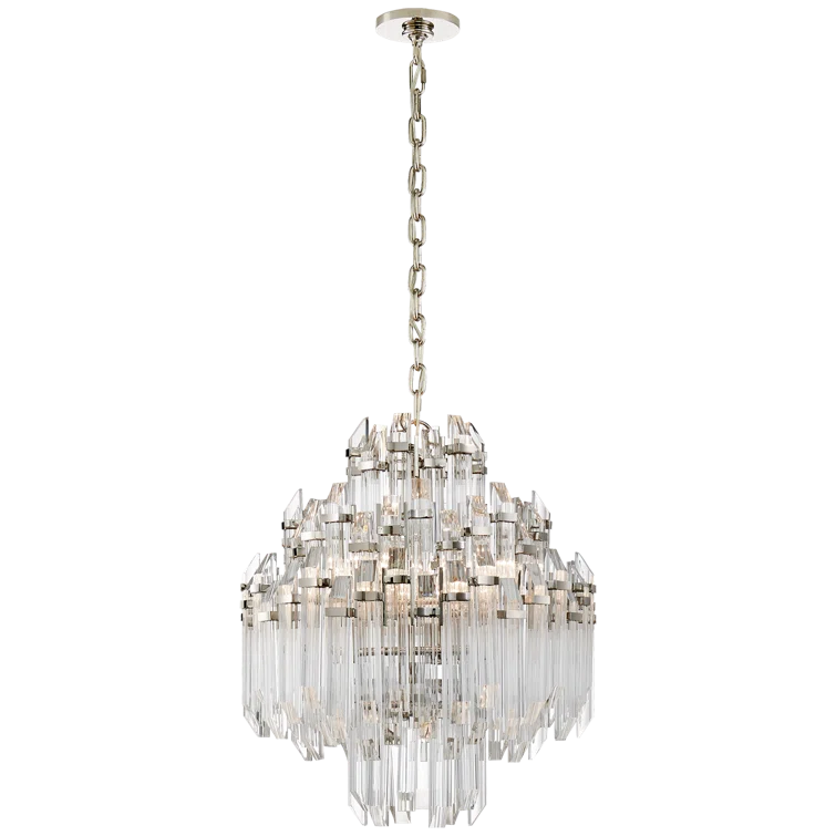 Polished Nickel Crystal Mini Chandelier with Candle Lights