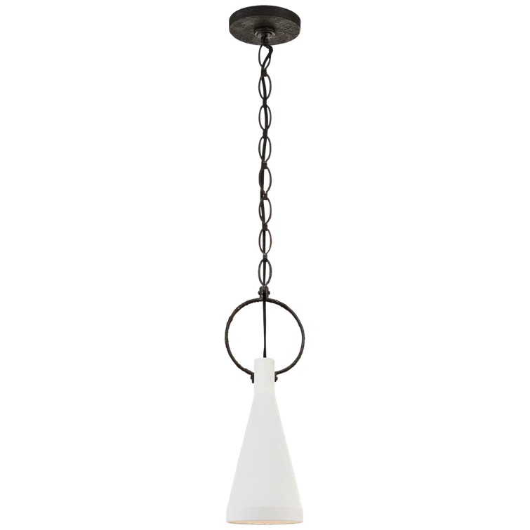 Plaster White Glass 19" Indoor/Outdoor Pendant Light
