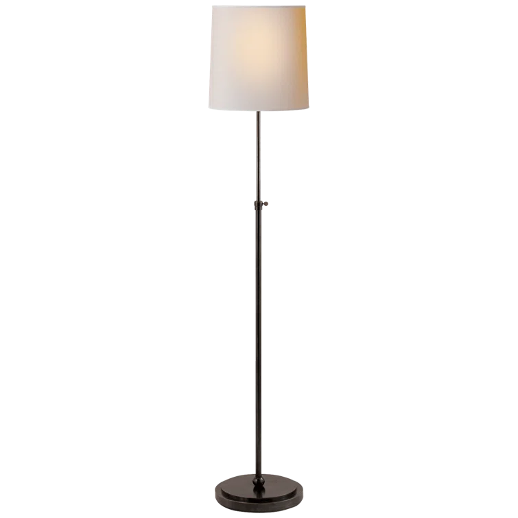Edison Adjustable Black Outdoor Floor Lamp with Paper Shade
