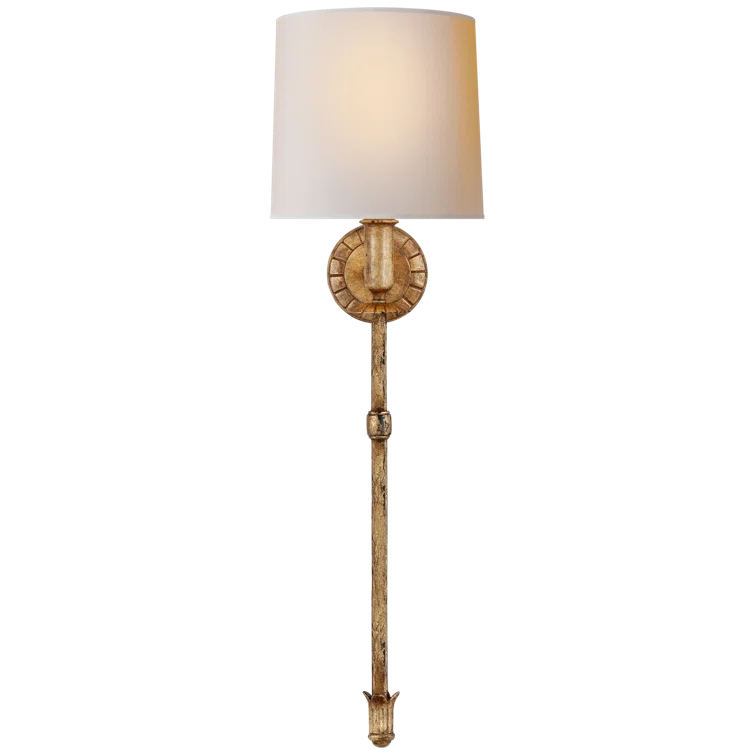 Michel Gilded Iron 30" Dimmable Wall Sconce