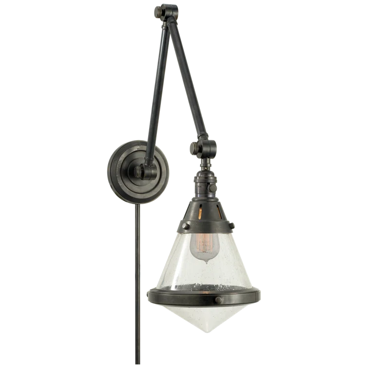 Gale Library 21.5" Black and Bronze Dimmable Wall Sconce