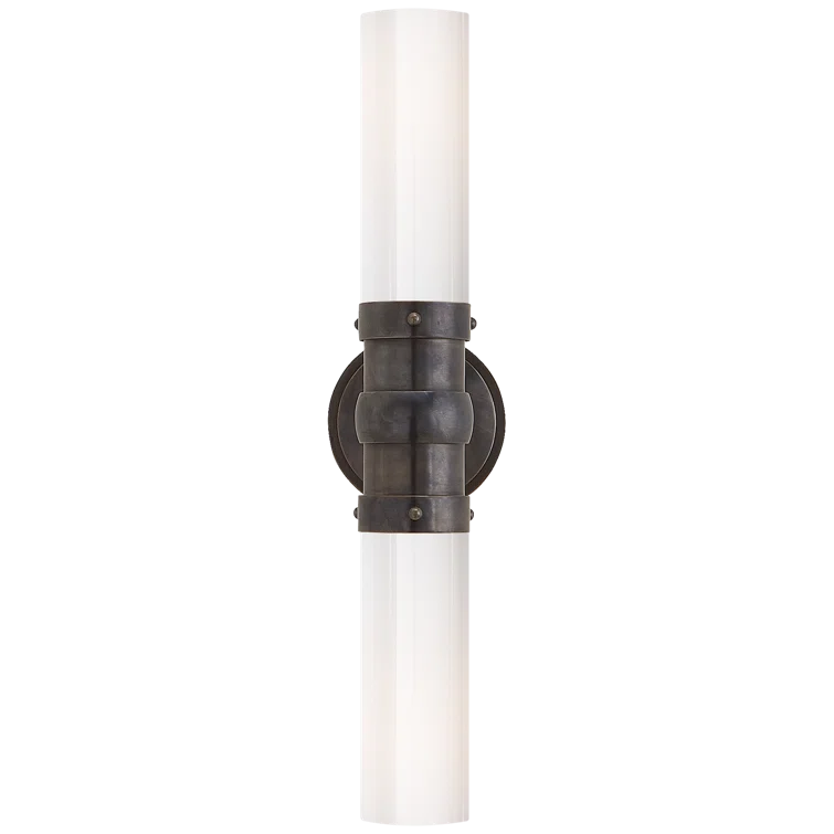 Sleek Bronze and Gunmetal Dual Frosted Glass Outdoor Light