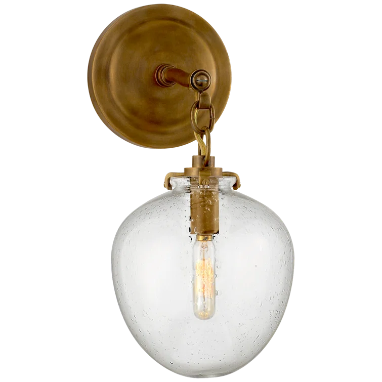 Hand-Rubbed Antique Brass Outdoor Wall Sconce with Clear Glass