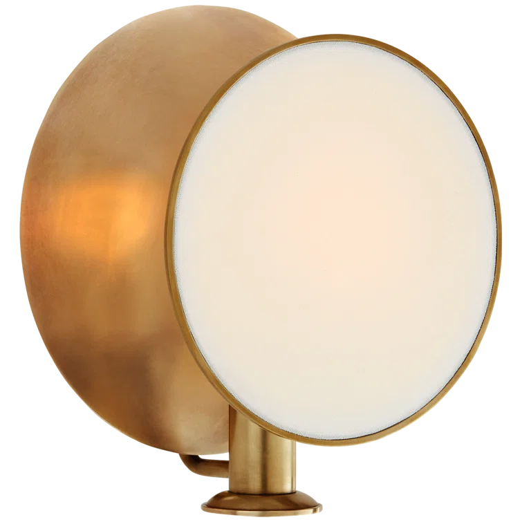 Osiris Antique Brass 10'' Dimmable Wall Sconce with Linen Diffuser