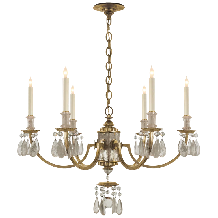 Elizabeth 6-Light Gold Iron and Crystal Chandelier