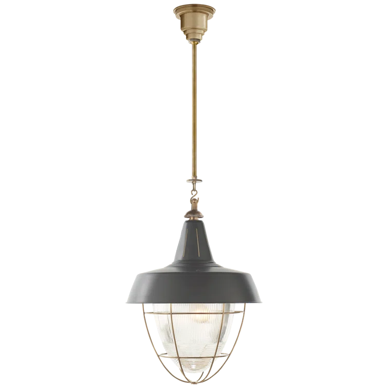 Henry Antique Brass and Green 2-Light Pendant