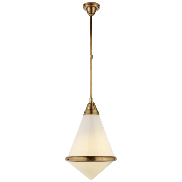 Gale 17.25" Polished Nickel and Glass Pendant Light