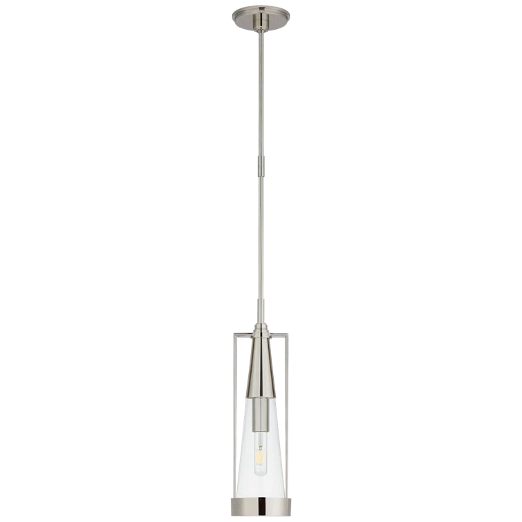 Calix Mini Polished Nickel and Clear Glass Pendant Light
