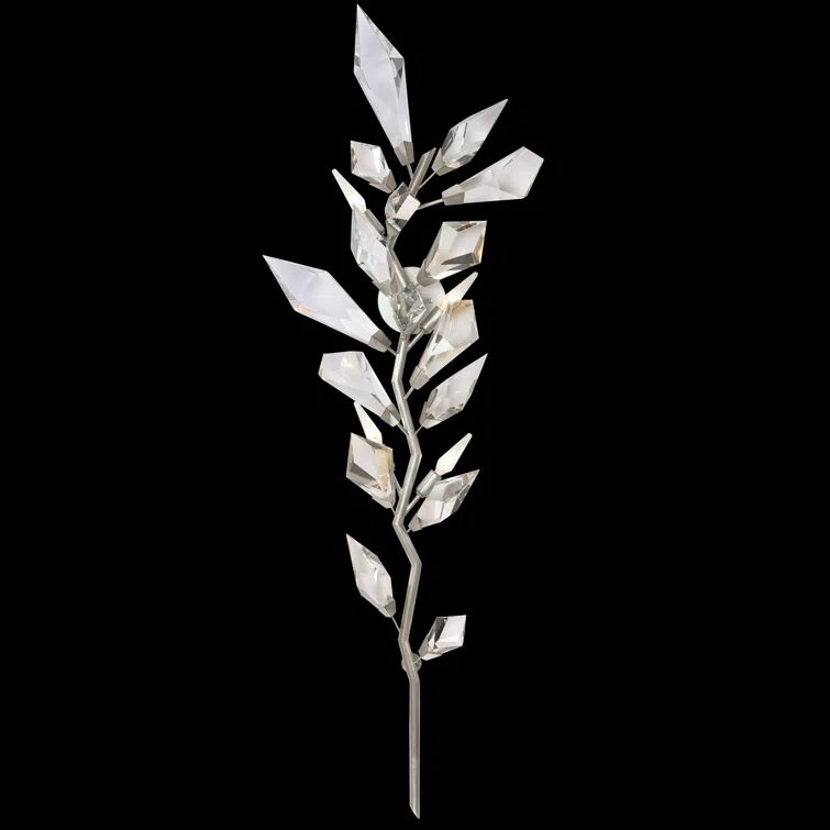 Foret Crystal Leaf Silver 4-Light Dimmable Sconce