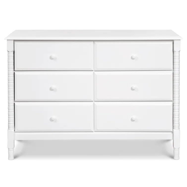 White Spindle 6-Drawer Nursery Dresser