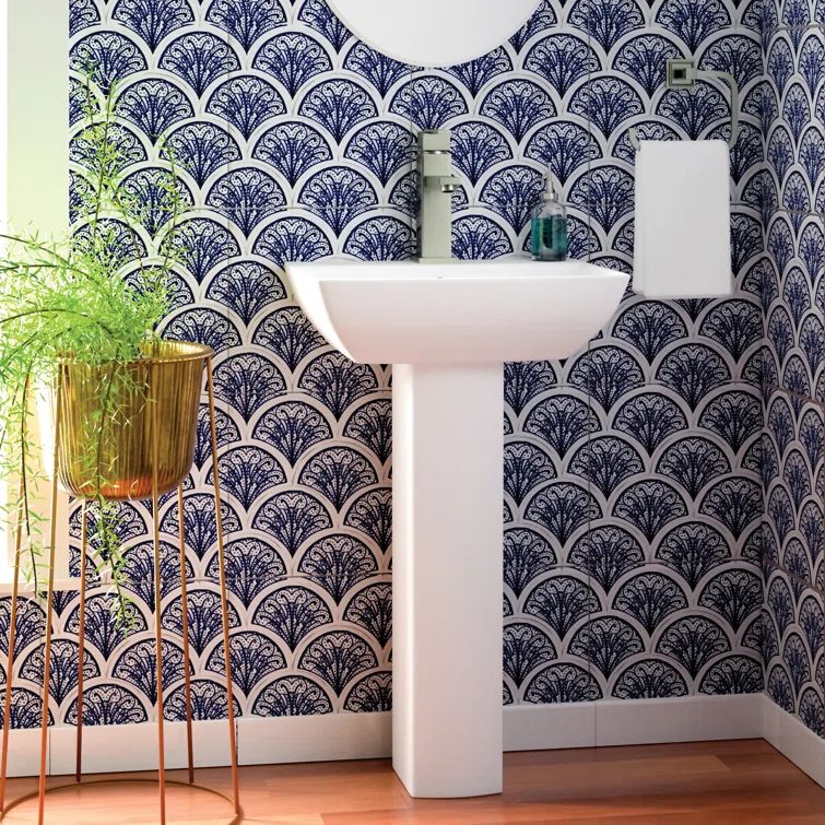 Summit White Vitreous China Rectangular Pedestal Bathroom Sink