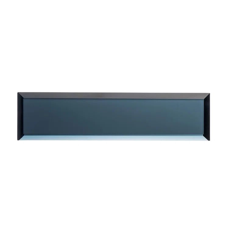 Vega 3" x 12" Frosted Blue Beveled Glass Subway Tile