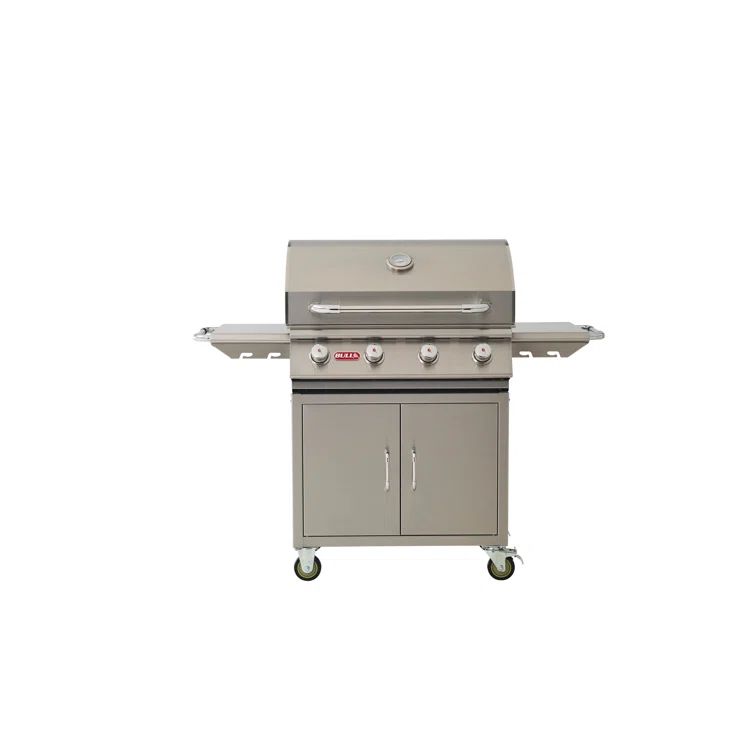 Stainless Steel Propane Gas Grill with Rotisserie and Smoker