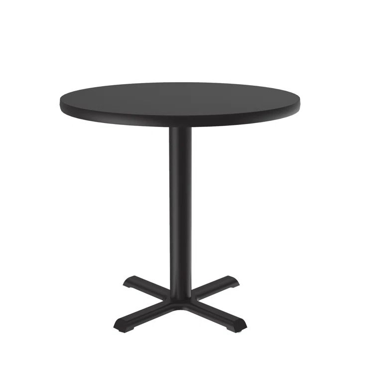 Contemporary 42" Black Laminate Round Dining Table