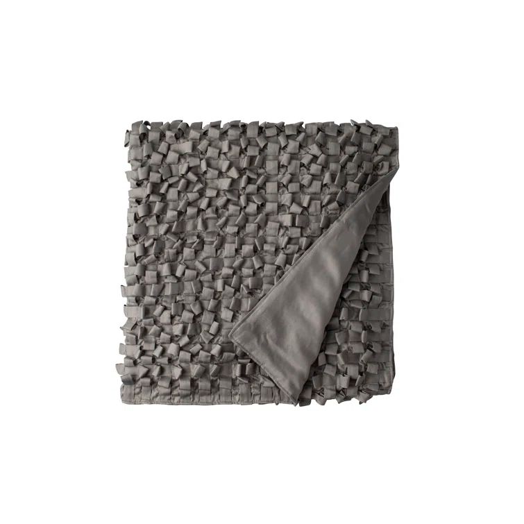 Pewter Blue Silk Reversible Throw Blanket