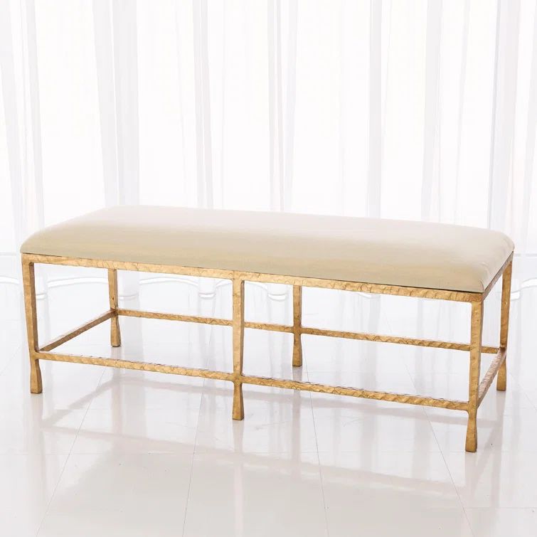 Quad Pod Gold Leaf Bench with Muslin Cushion