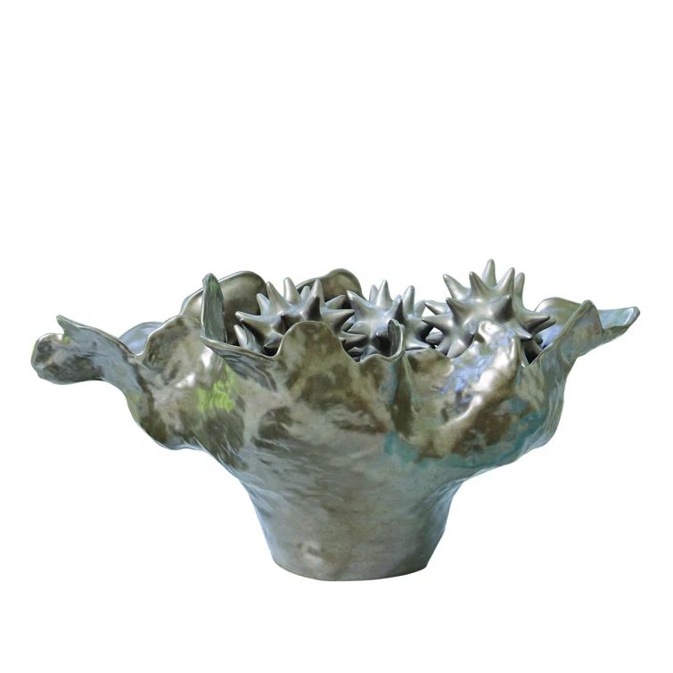 Large Silver Haze Handcrafted Ceramic Decorative Bowl