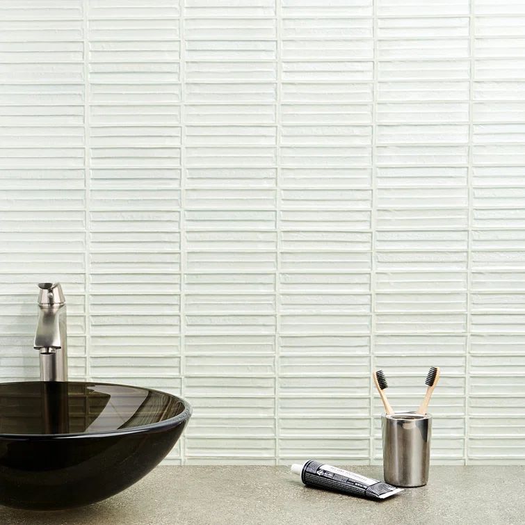 Tara Beige Polished Glass Mosaic Wall Tile