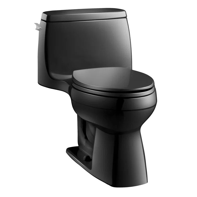 Black High Efficiency One-Piece Elongated Toilet