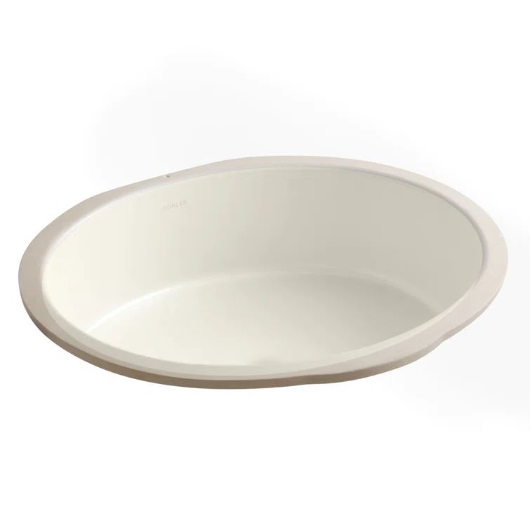 Verticyl Biscuit Ceramic Oval Undermount Bathroom Sink