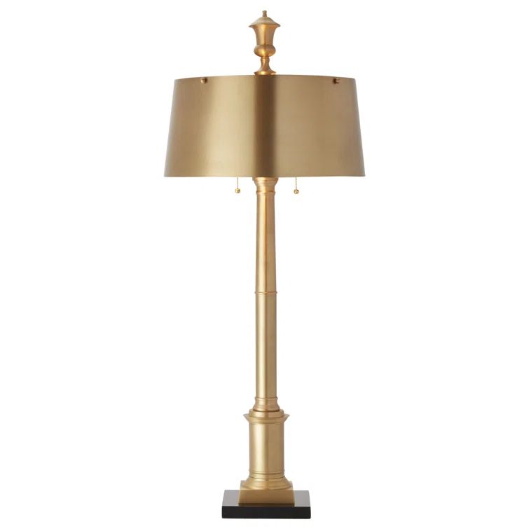 Antique Brass 48" Table Lamp with Stainless Steel Shade