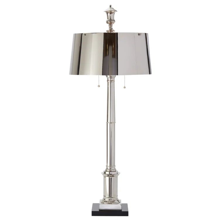 Grand Library 48" Nickel Table Lamp with Marble Base