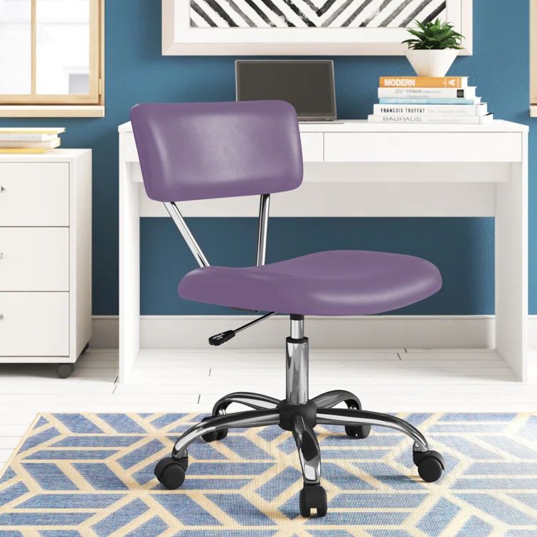 Vista Purple Bonded Leather Armless Swivel Task Chair