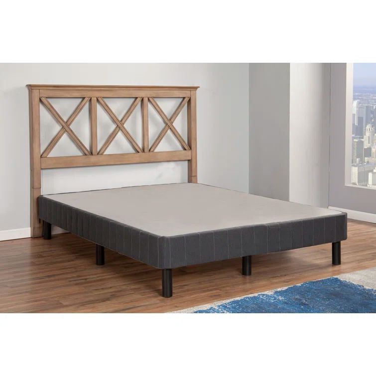 Twin Upholstered EnForce Metal Platform Bed Frame