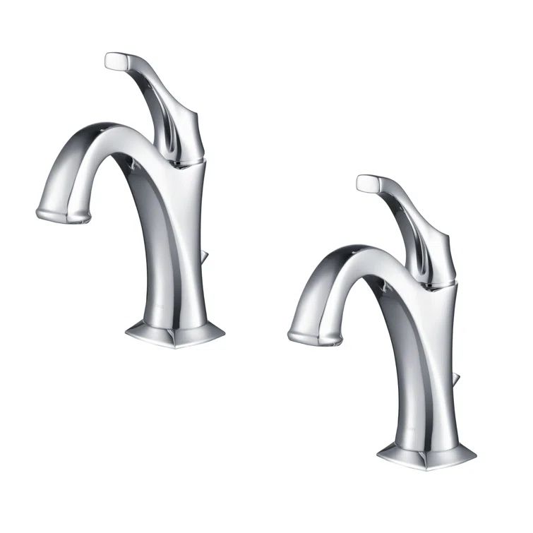 Arlo Chrome Single Handle Brass Bathroom Faucet Set