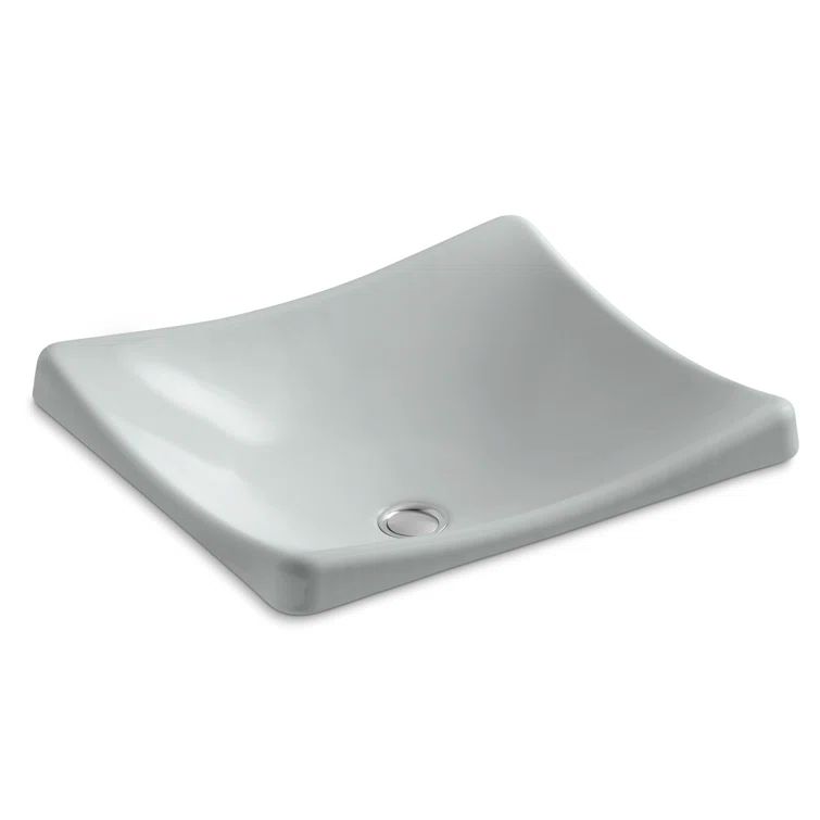 Ice Grey Cast Iron Rectangular Above-Counter Bathroom Sink