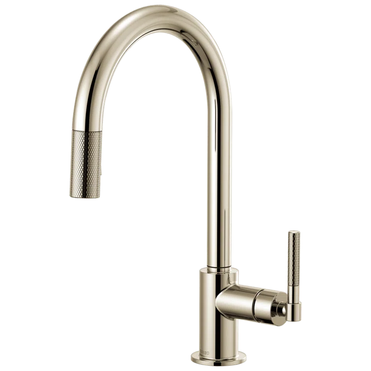 Modern Nickel 16" Pull-Out Spray Kitchen Faucet in Stainless Steel