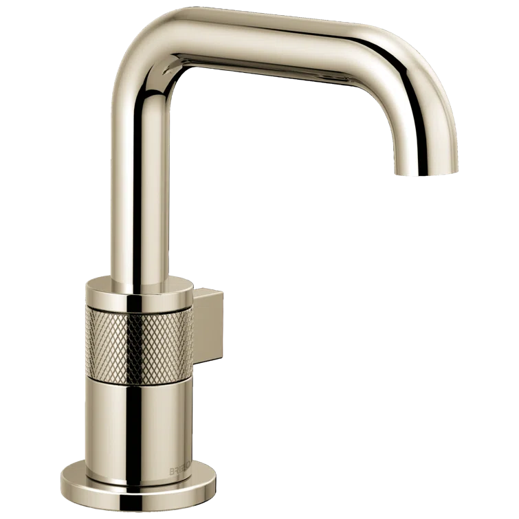Luxe Nickel Modern 7.5" Single Hole Brass Bathroom Faucet