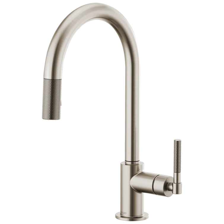 Modern 16" Stainless Steel Kitchen Faucet with Pull-out Spray