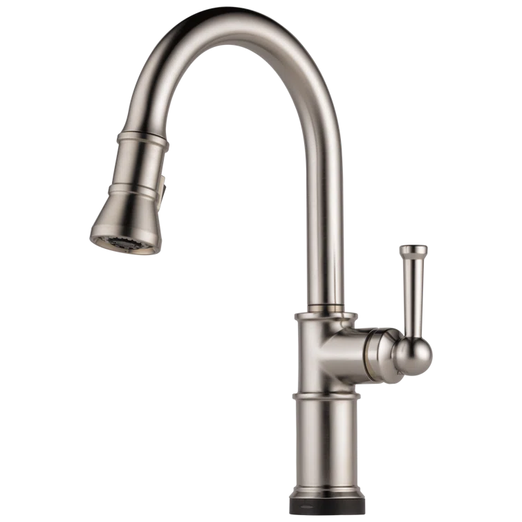 Modern Stainless Steel Pull-Down Kitchen Faucet with LED Temperature Indicator