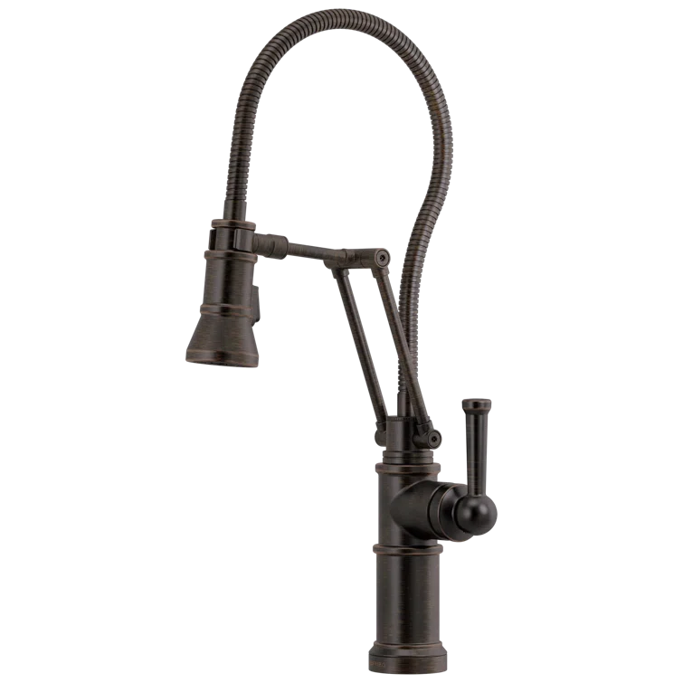 Venetian Bronze Articulating Kitchen Faucet with Pull-out Spray