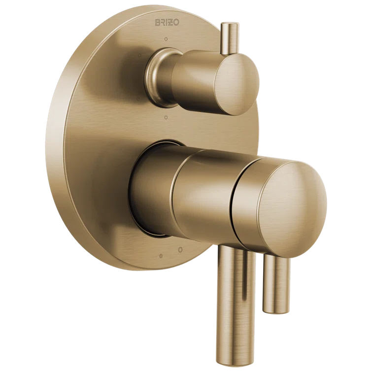 Contemporary Black Brushed Wall-Mounted Shower Trim