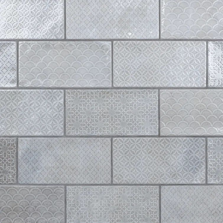 Gray Ceramic Patterned Subway Wall Tile for Kitchen and Bathroom