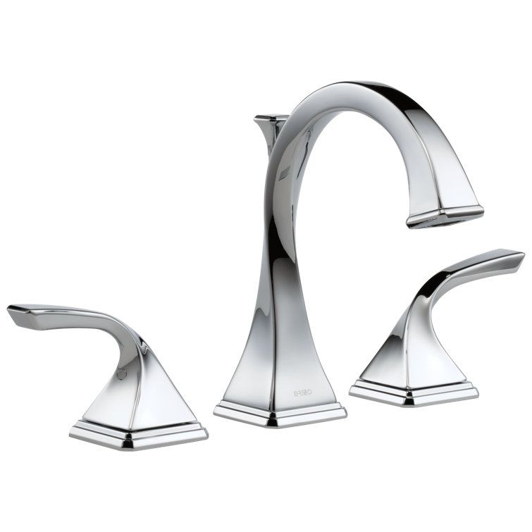 Polished Nickel Brass Widespread Bathroom Faucet with Drain Assembly