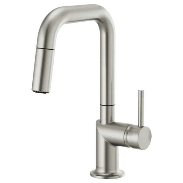 Stainless Steel Modern Pull-Down Kitchen Faucet with Brass