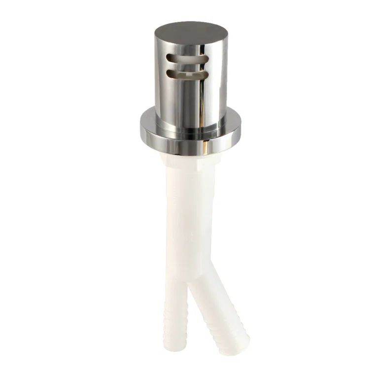 Polished Chrome Contemporary Dishwasher Air Gap with Brass Cap