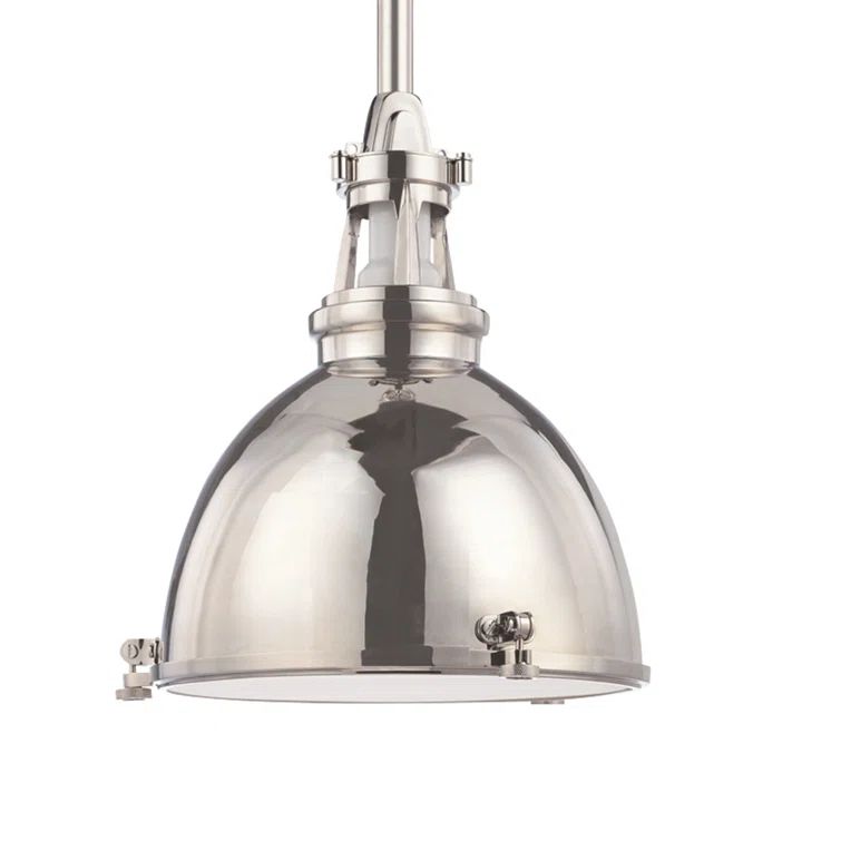 Massena 15.5" Polished Nickel Glass Pendant Light