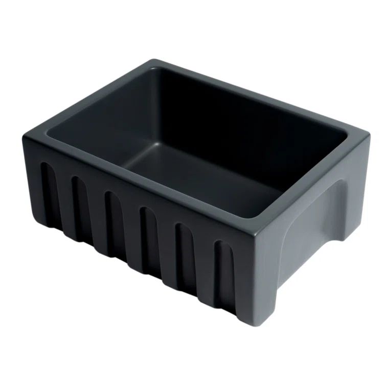 Matte Black 24'' Fireclay Farmhouse Single Bowl Sink