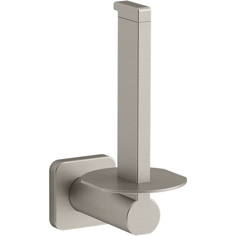 Brushed Nickel Vertical Zinc Toilet Paper Holder
