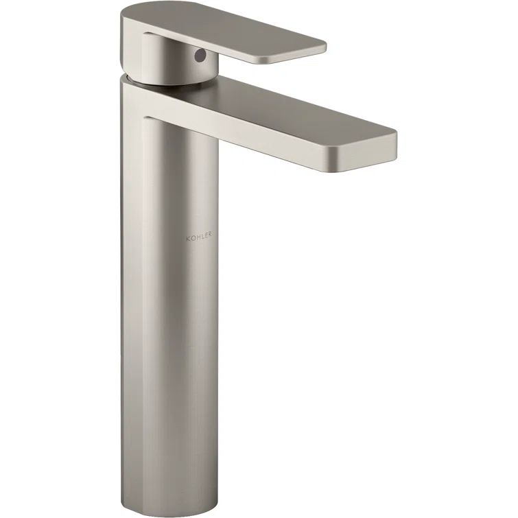 Vibrant Brushed Nickel Tall Single-Handle Bathroom Faucet