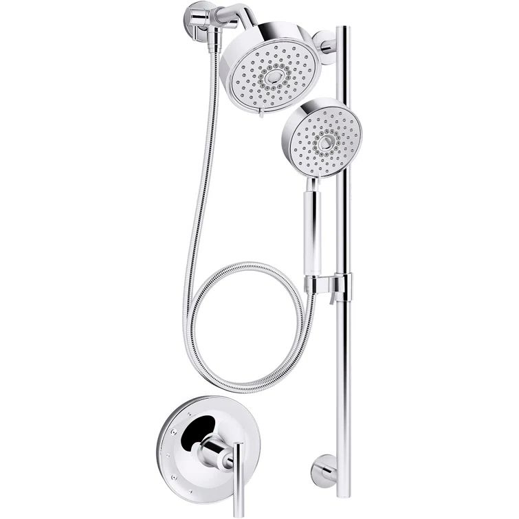 Polished Chrome Adjustable Multi-Head Shower Kit with Handheld
